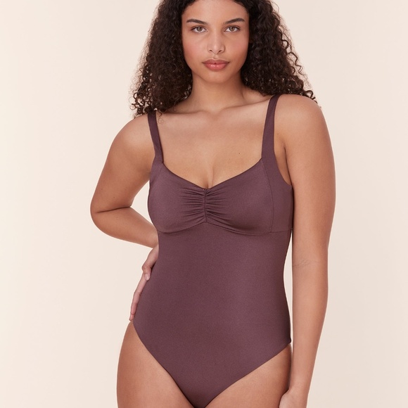 Andie The Nadi One Piece - Satin - Licorice - Long Torso Size SLICORICE / S - Picture 1 of 3